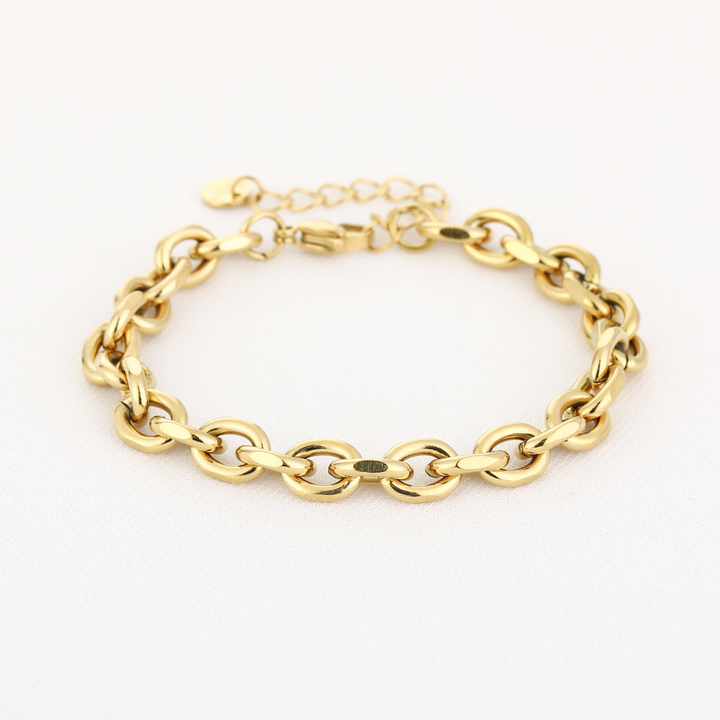 Luxe schakel armband goud