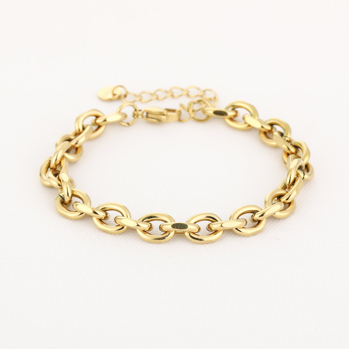 Luxe schakel armband goud