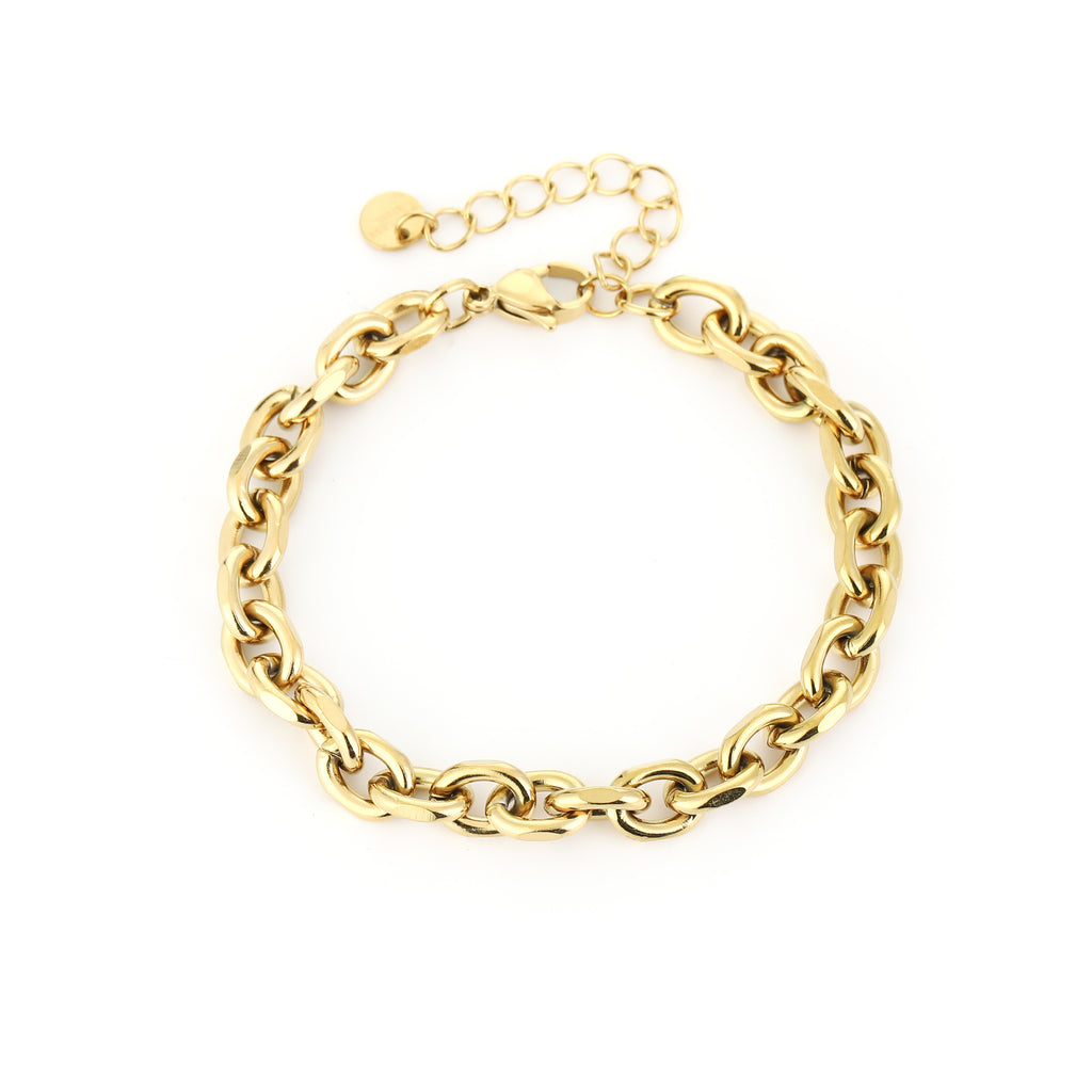 Luxe schakel armband goud