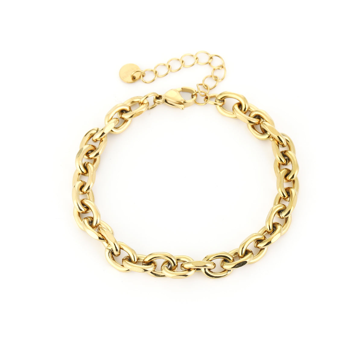 Luxe schakel armband goud