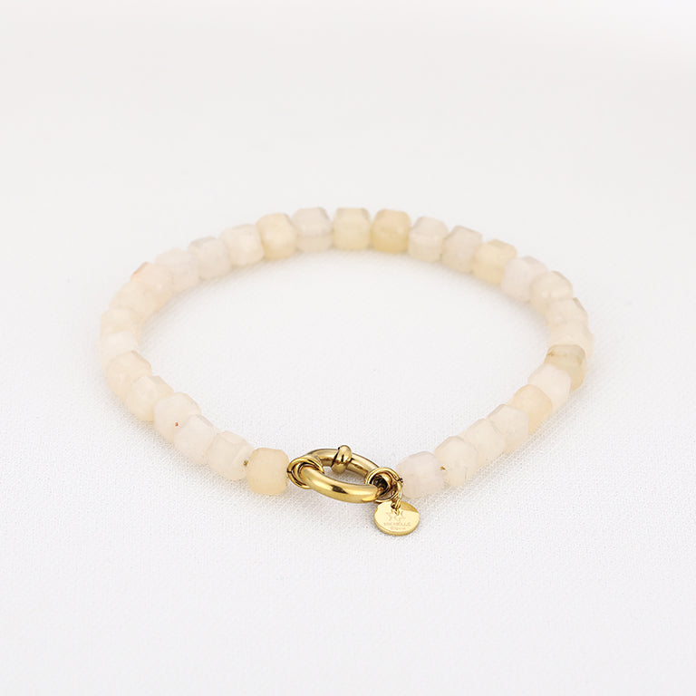 Natuurstenen armband  - Beige