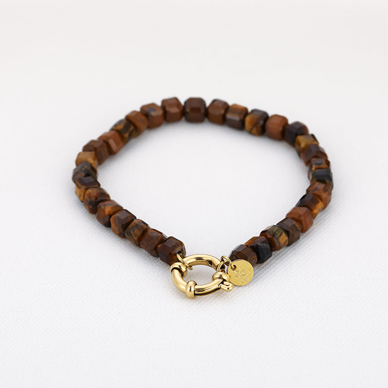 Natuurstenen armband  - Bruin