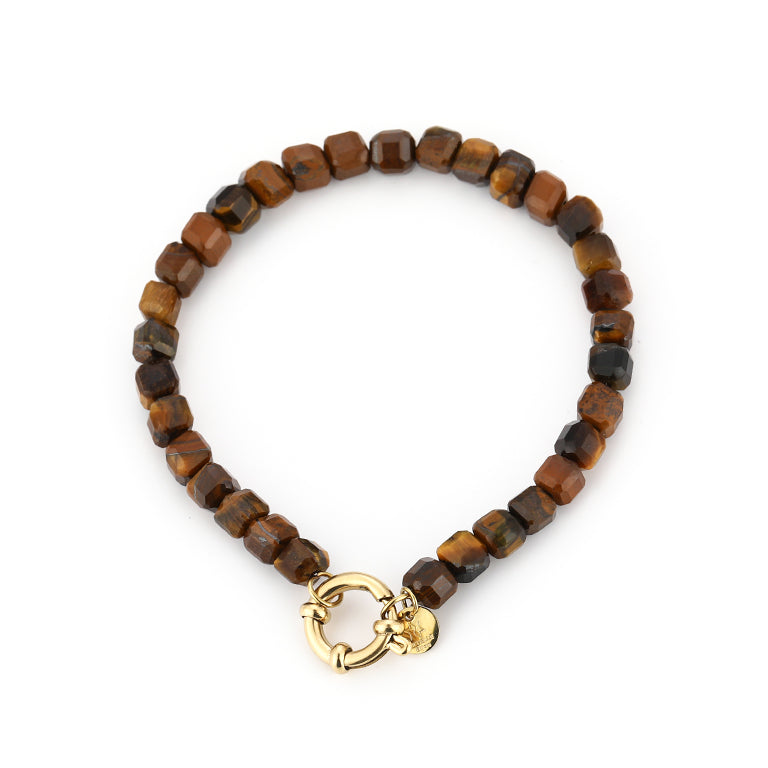 Natuurstenen armband  - Bruin