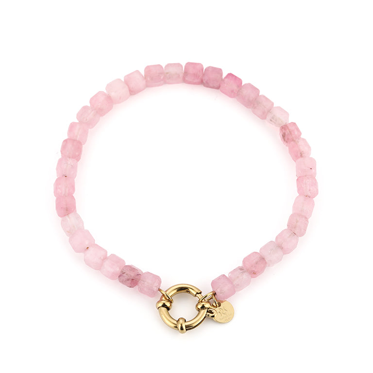 Natuurstenen armband - Roze