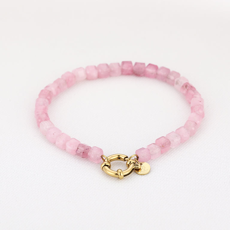 Natuurstenen armband - Roze